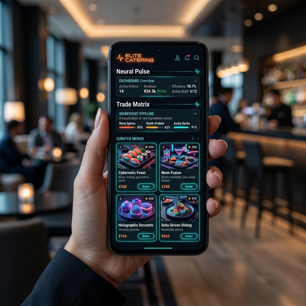 Elite Catering App Mockup